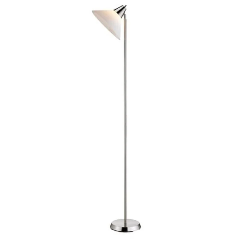 Way Switch Floor Lamp for Multiple Light Intensity LevelsContemporary Swivel Floor Lamp with Bowl Shade in Satin Steel Finish - One size Way Switch Floor Lamp for Multiple Light Intensity LevelsContemporary Swivel Floor Lamp with Bowl Shade in Satin Steel Finish - One size