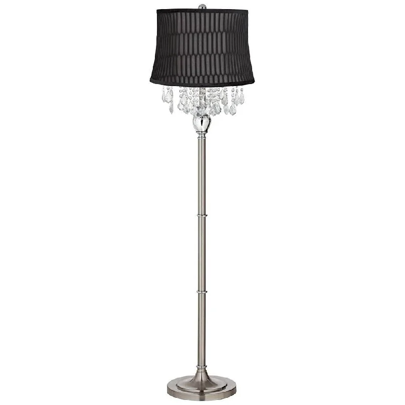 Smart Floor Lamp with Voice Control and Bluetooth ConnectivityCrystals Modern Floor Lamp 60 1/2" Tall Satin Steel Treves Geometric - 12" x 60" Smart Floor Lamp with Voice Control and Bluetooth ConnectivityCrystals Modern Floor Lamp 60 1/2" Tall Satin Steel Treves Geometric - 12" x 60"