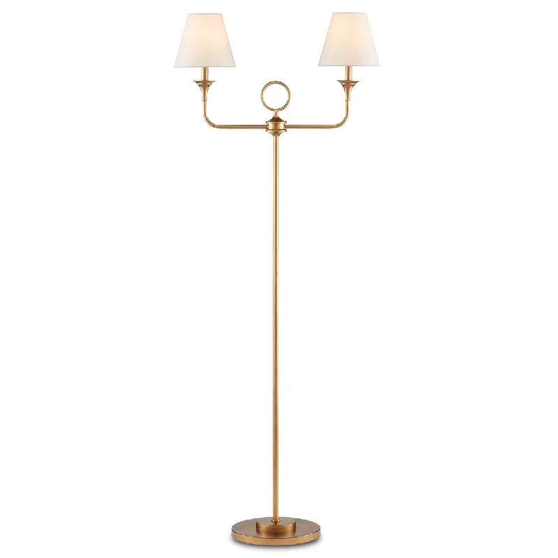 Glass Floor Lamp with Frosted Shades for Soft Diffused LightCurrey & Company Nottaway Brass Floor Lamp - 64.5"h x 25"w x 11"d