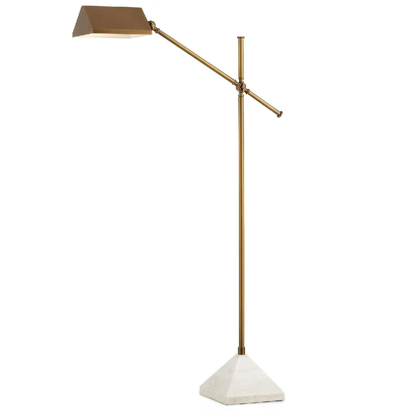 Dimmable Floor Lamp for Adjustable Lighting AmbianceCurrey & Company Repertoire Brass Floor Lamp - 51"h x 28.5"w x 8.5"d