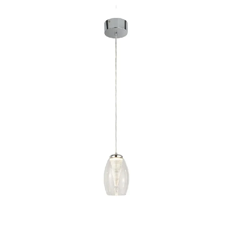 Modern Minimalist Floor Lamp for Contemporary Living RoomsCyclone 1 Light Pendant - Clear Glass Shade Searchlight