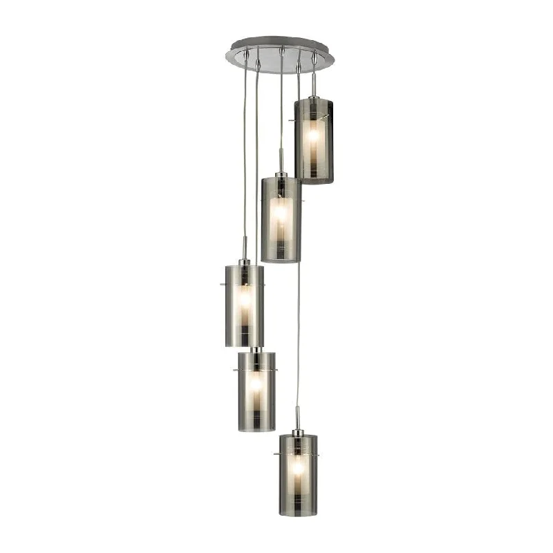 Industrial Style Floor Lamp with Exposed Bulbs for Loft Apartments5 Light Duo 2 Multi-drop Pendant Smokey/Frosted Glass Shades Industrial Style Floor Lamp with Exposed Bulbs for Loft Apartments5 Light Duo 2 Multi-drop Pendant Smokey/Frosted Glass Shades