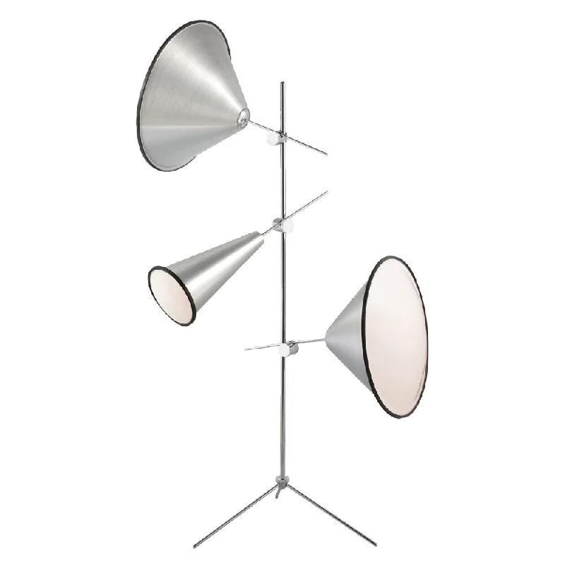 Modern Minimalist Floor Lamp for Contemporary Living RoomsEurofase Manera 3-Light Floor Lamp, Aluminum Finish - 22977-014