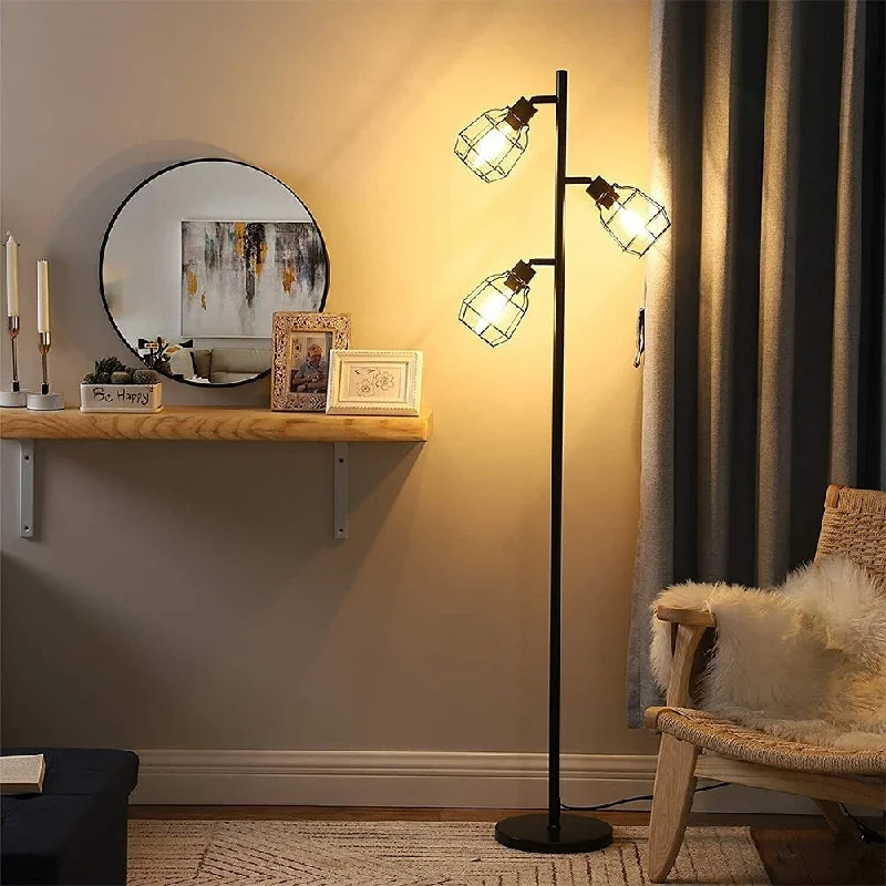Way Switch Floor Lamp for Multiple Light Intensity LevelsFarmhouse Floor Lamp Adjustable Heads Standing Lamp With 3 LED Bulbs Way Switch Floor Lamp for Multiple Light Intensity LevelsFarmhouse Floor Lamp Adjustable Heads Standing Lamp With 3 LED Bulbs