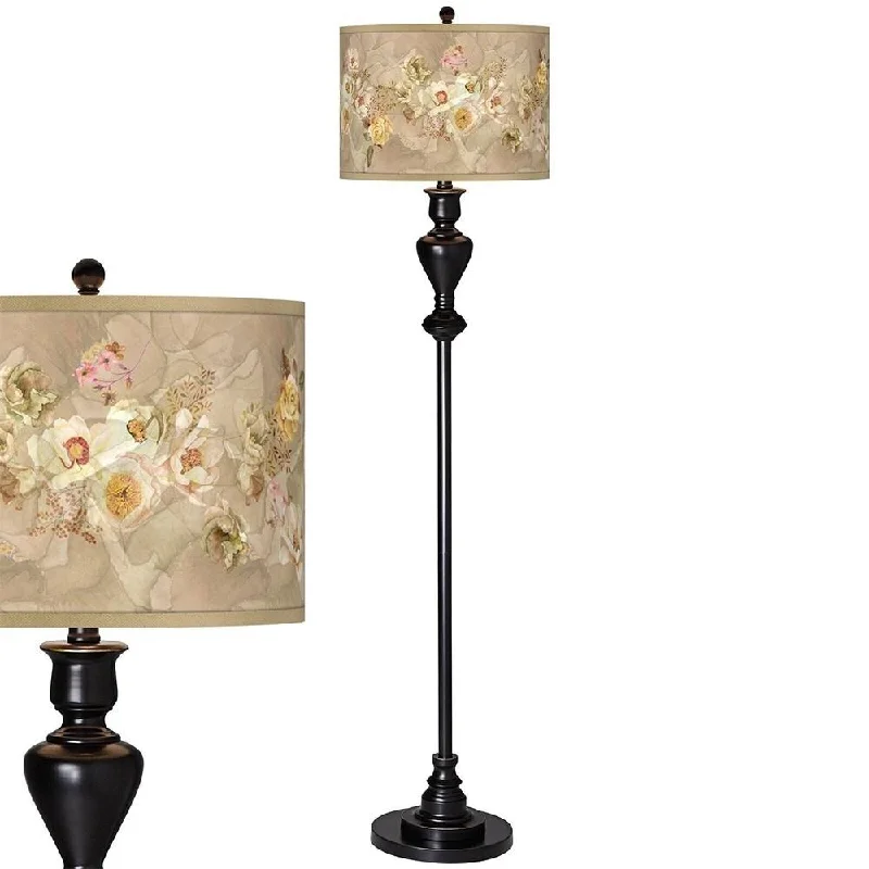  Way Switch Floor Lamp for Multiple Light Intensity LevelsFloral Spray Black Bronze Floor Lamp - 13" x 58"