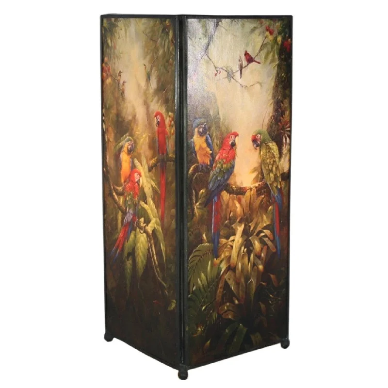 Wood Floor Lamp with Natural Grain for a Warm and Organic FeelForest Square Screen Printed Lamp