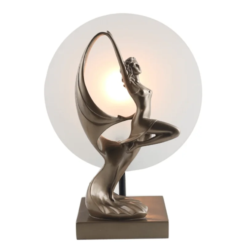 Glass Floor Lamp with Frosted Shades for Soft Diffused LightGail Art Deco Table Figurine Lamp