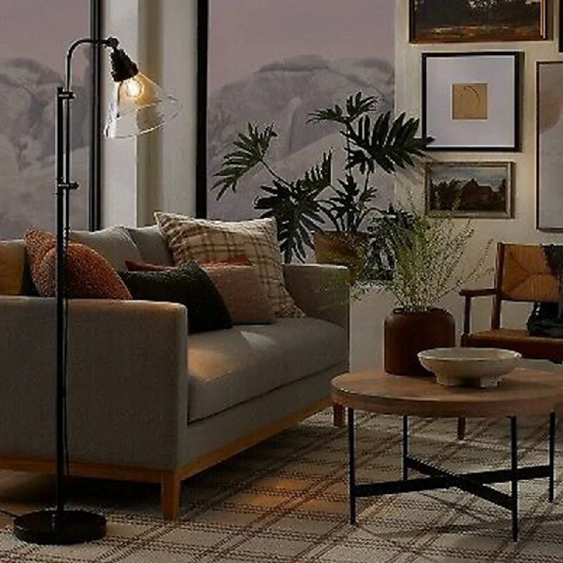 Bohemian Inspired Floor Lamp for Eclectic Home DecorGlass Shepherd Floor Lamp (Includes LED Light Bulb) Black - 1