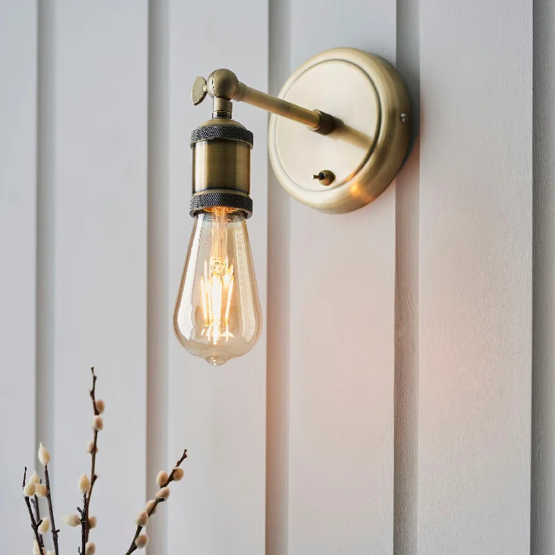 Fabric Floor Lamp with a Linen Shade for a Relaxed AestheticEndon Hal Brass Wall Light