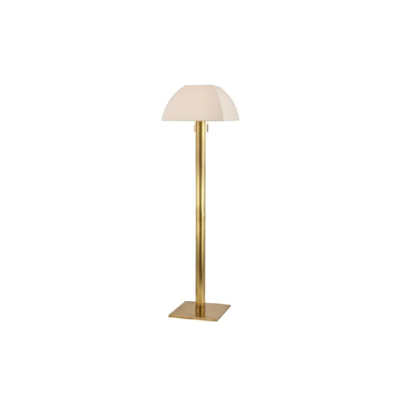 Way Switch Floor Lamp for Multiple Light Intensity LevelsHudson Valley Alba 2-light Aged Brass Floor Lamp, Cream Way Switch Floor Lamp for Multiple Light Intensity LevelsHudson Valley Alba 2-light Aged Brass Floor Lamp, Cream