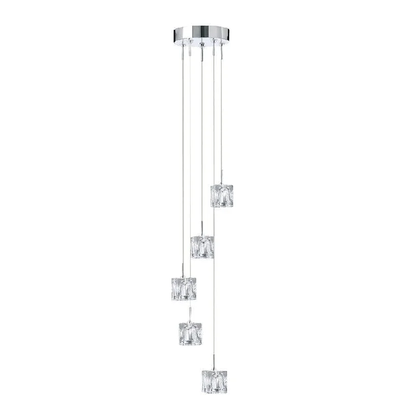 Modern Minimalist Floor Lamp for Contemporary Living RoomsIce Cube 5 Light LED Multi-Drop Chrome & Glass Pendant Modern Minimalist Floor Lamp for Contemporary Living RoomsIce Cube 5 Light LED Multi-Drop Chrome & Glass Pendant
