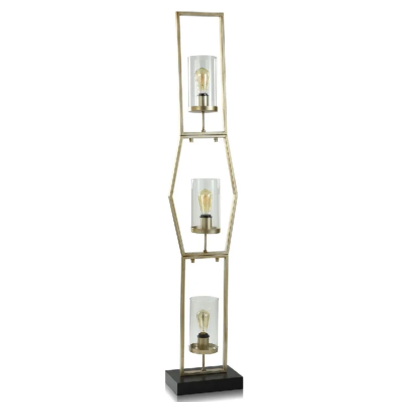 Modern Minimalist Floor Lamp for Contemporary Living RoomsLaslo - Steel 3 Tiered Glass Shade Floor Lamp - 8.88"D x 11.75"W x 65"H - 8.88"D x 11.75"W x 65"H Modern Minimalist Floor Lamp for Contemporary Living RoomsLaslo - Steel 3 Tiered Glass Shade Floor Lamp - 8.88"D x 11.75"W x 65"H - 8.88"D x 11.75"W x 65"H