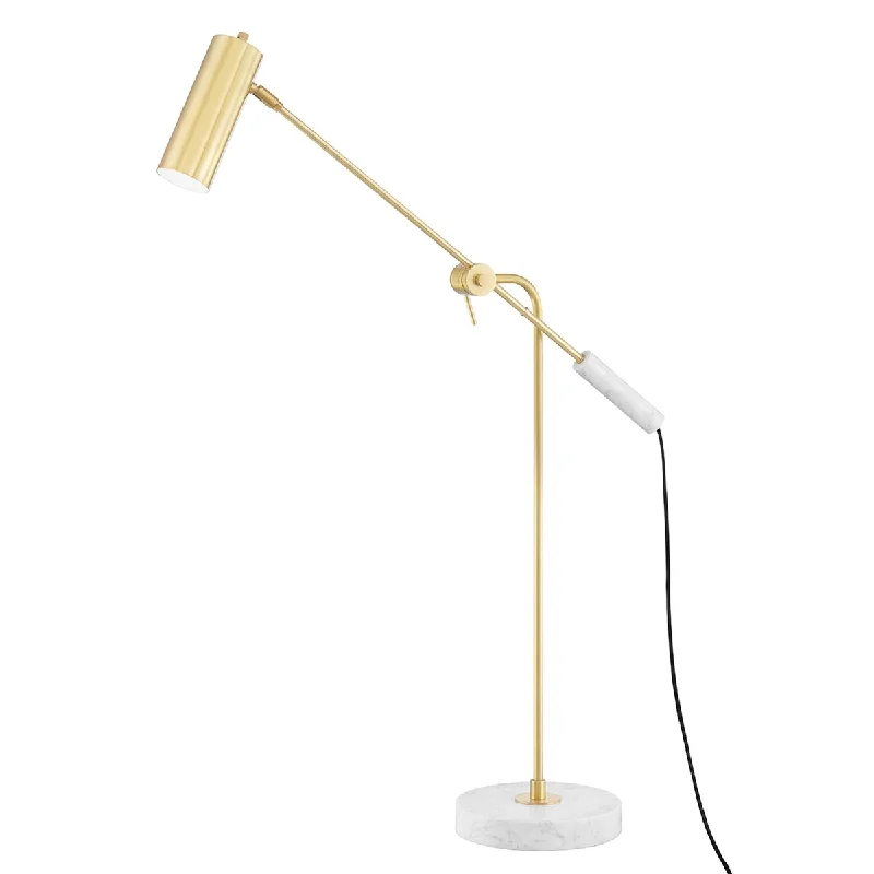 Wood Floor Lamp with Natural Grain for a Warm and Organic FeelLockport Floor Lamp with Aged Brass Finish