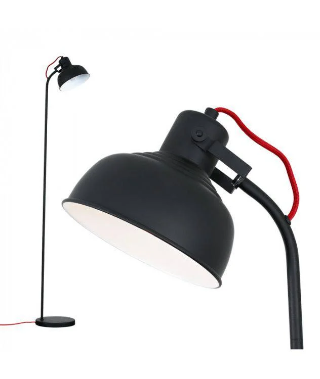 USB Charging Port Floor Lamp for Convenient Device ChargingMarley Matt Black Curved Floor Lamp Red Flex
