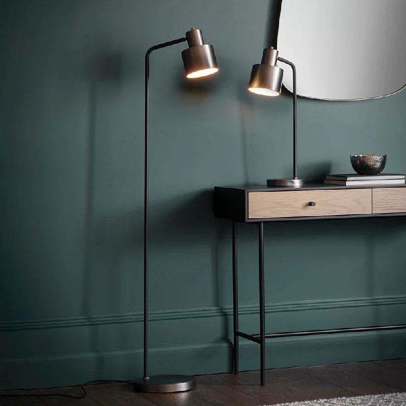 USB Charging Port Floor Lamp for Convenient Device ChargingMayfield Task Floor Brushed Silver