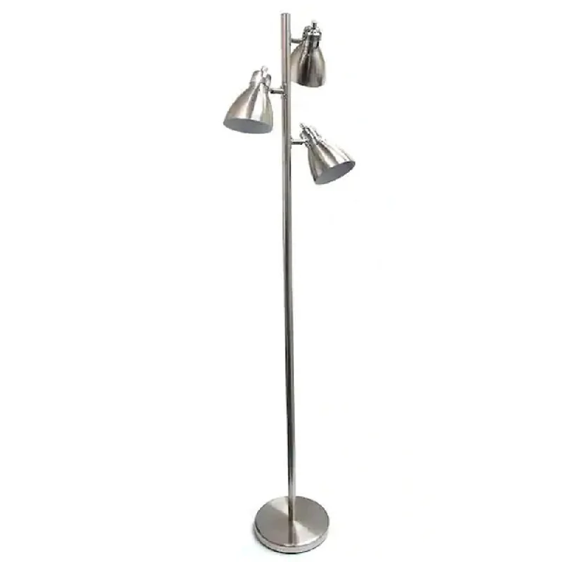 Metal Floor Lamp with a Matte Black Finish for a Sleek LookMetal 3-Light Tree Brushed Nickel Floor Lamp - 10" x 64" Metal Floor Lamp with a Matte Black Finish for a Sleek LookMetal 3-Light Tree Brushed Nickel Floor Lamp - 10" x 64"