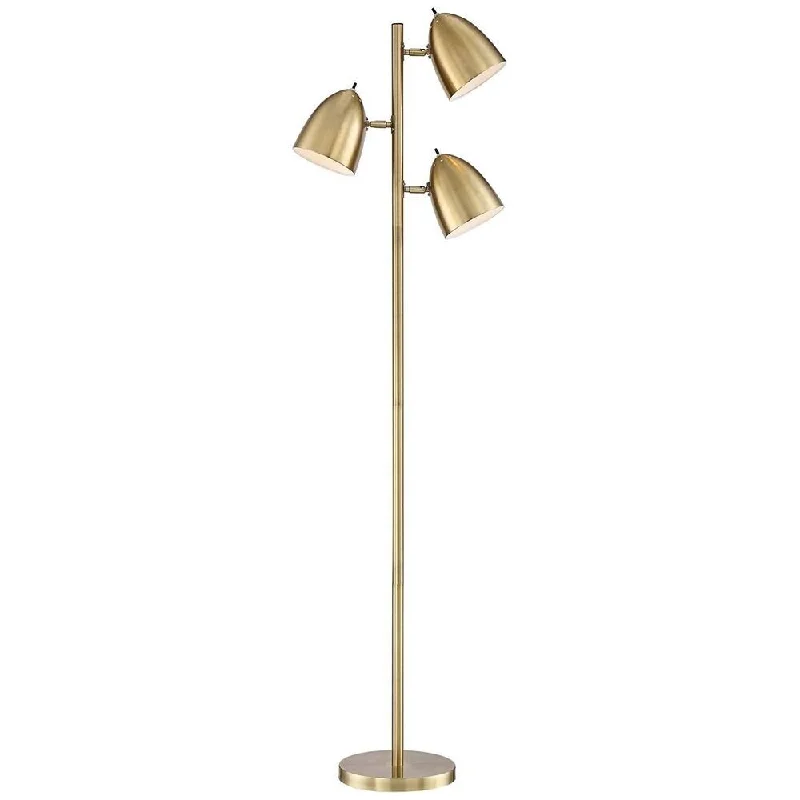 Dimmable Floor Lamp for Adjustable Lighting AmbianceMid Century Modern Floor Lamp 64" Tall Aged Brass 3-Light Adjustable - 10" x 64" Dimmable Floor Lamp for Adjustable Lighting AmbianceMid Century Modern Floor Lamp 64" Tall Aged Brass 3-Light Adjustable - 10" x 64"