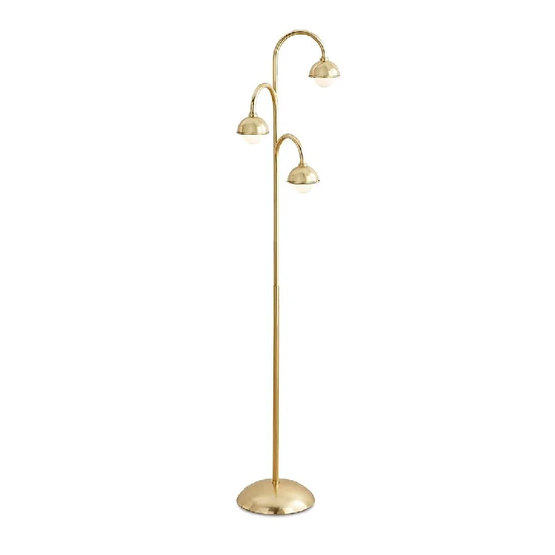 Wood Floor Lamp with Natural Grain for a Warm and Organic FeelModern 3 Light Floor Lamp in Aged Brass Wood Floor Lamp with Natural Grain for a Warm and Organic FeelModern 3 Light Floor Lamp in Aged Brass