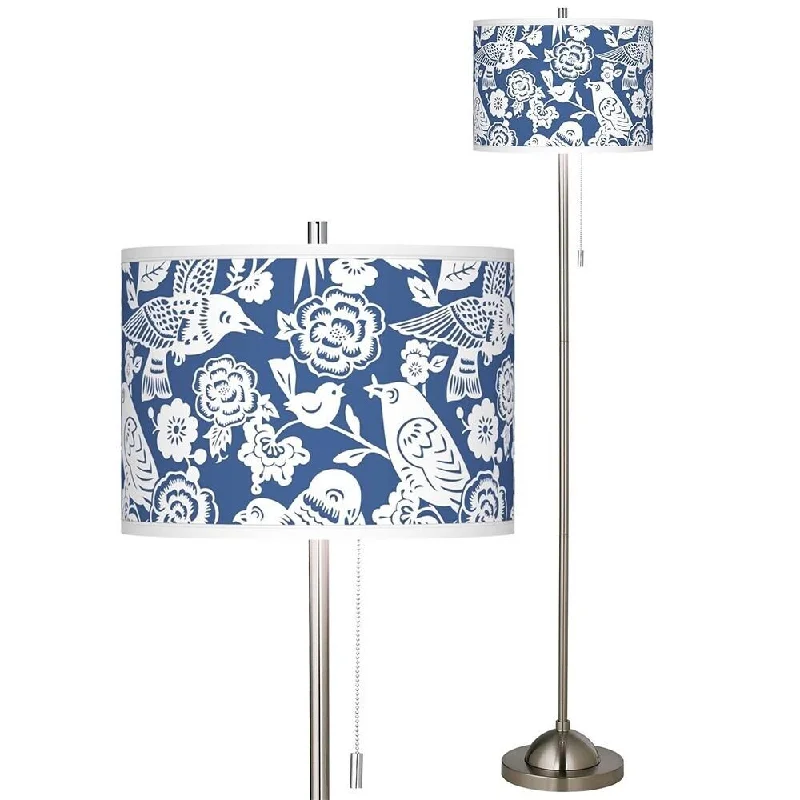 USB Charging Port Floor Lamp for Convenient Device ChargingModern Floor Lamp 62" Tall Brushed Nickel Shade for Living Room - 13" x 62"
