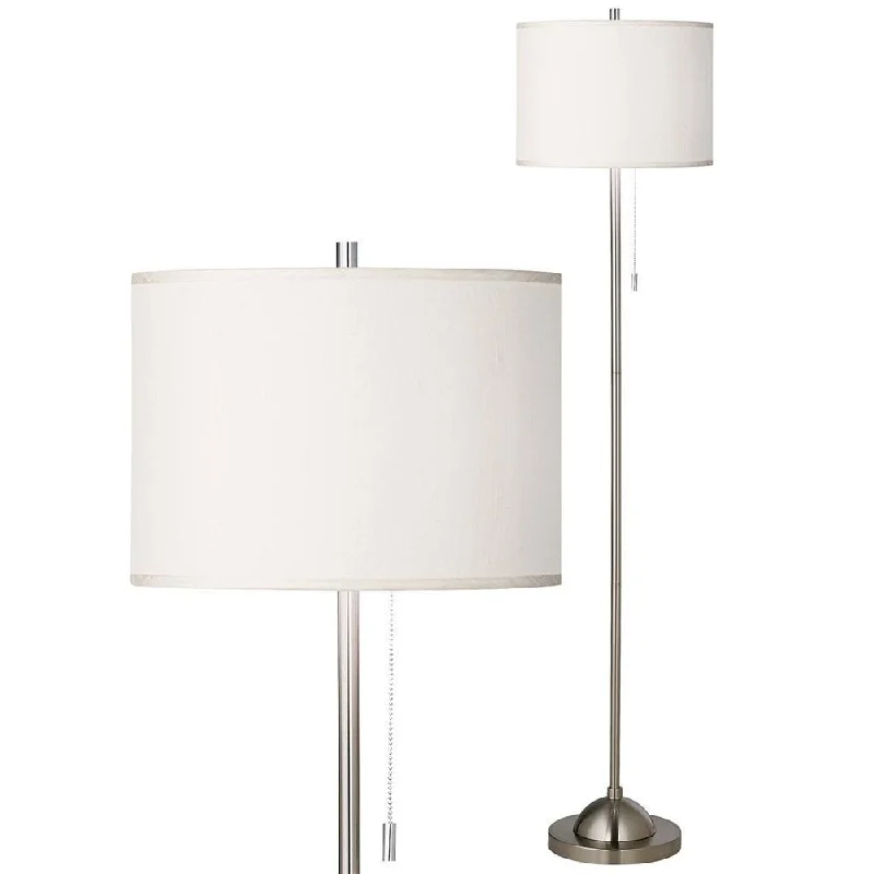 Dimmable Floor Lamp for Adjustable Lighting AmbianceModern Floor Lamp Brushed Nickel Cream Drum Shade Living Room Reading - 13" x 62" Dimmable Floor Lamp for Adjustable Lighting AmbianceModern Floor Lamp Brushed Nickel Cream Drum Shade Living Room Reading - 13" x 62"