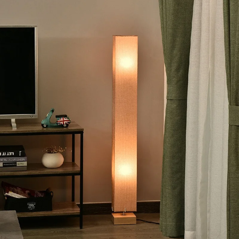 Adjustable Height Floor Lamp for Versatile Lighting NeedsModern Floor Lamp Linen Lightening Shade Living Room Wooden Base Beige - 1 Adjustable Height Floor Lamp for Versatile Lighting NeedsModern Floor Lamp Linen Lightening Shade Living Room Wooden Base Beige - 1