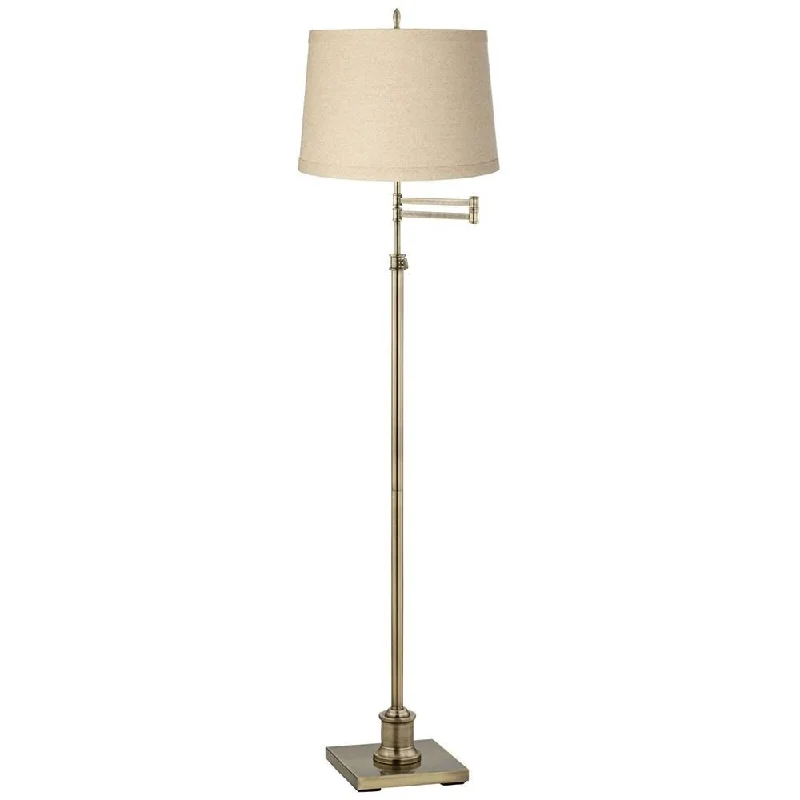 Modern Minimalist Floor Lamp for Contemporary Living RoomsModern Floor Lamp Swing Arm Antique Brass Burlap Shade - 16" x 70" Modern Minimalist Floor Lamp for Contemporary Living RoomsModern Floor Lamp Swing Arm Antique Brass Burlap Shade - 16" x 70"