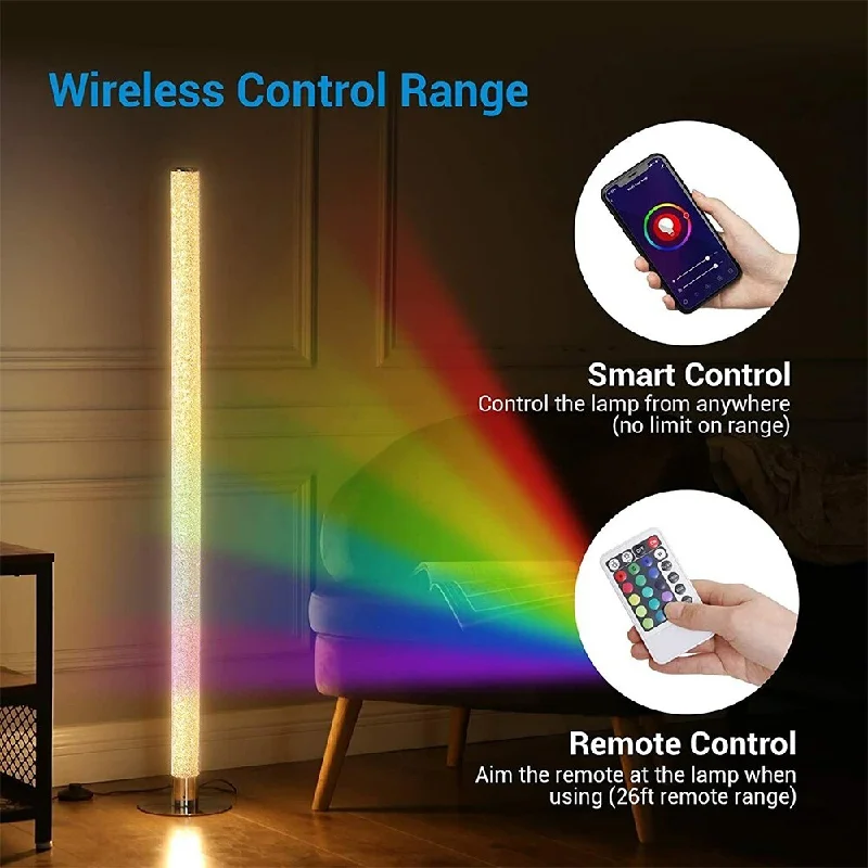 Glass Floor Lamp with Frosted Shades for Soft Diffused LightModern LED Floor Lamp Dimmable Standing Tall Corner Lamp with Remote - 1 Glass Floor Lamp with Frosted Shades for Soft Diffused LightModern LED Floor Lamp Dimmable Standing Tall Corner Lamp with Remote - 1