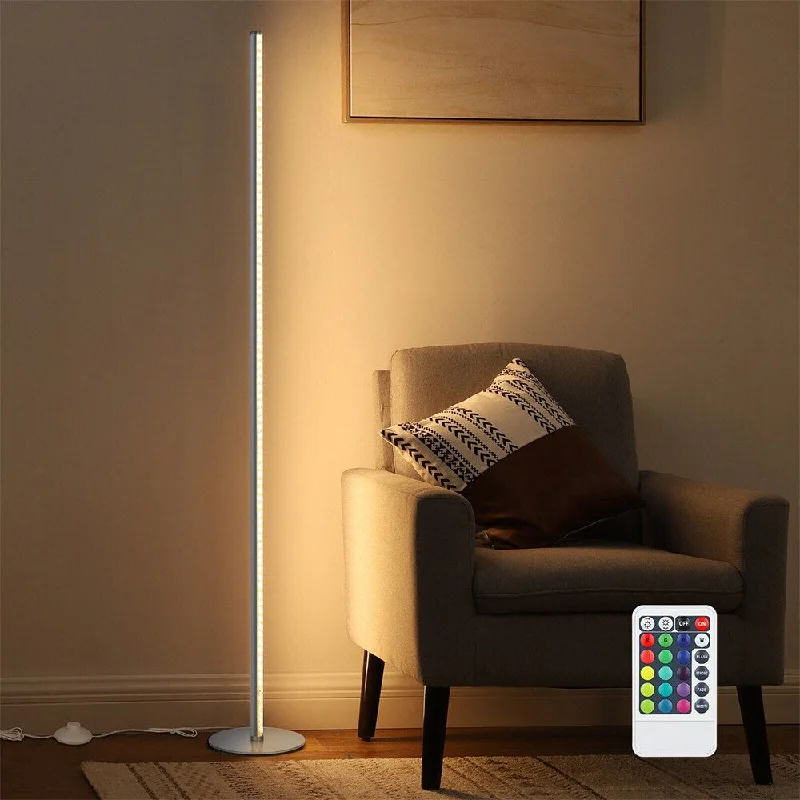 Industrial Style Floor Lamp with Exposed Bulbs for Loft ApartmentsModern LED Floor Lamp RGBW Color Changing 57.5" Dimmable Corner Light - 1 Industrial Style Floor Lamp with Exposed Bulbs for Loft ApartmentsModern LED Floor Lamp RGBW Color Changing 57.5" Dimmable Corner Light - 1