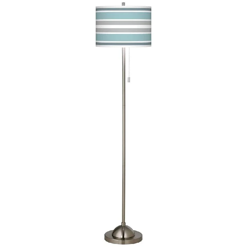 Marble Base Floor Lamp for a Touch of LuxuryMulti Color Stripes Brushed Nickel Floor Lamp - 13" x 62"