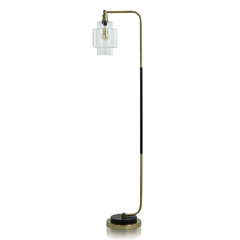 Smart Floor Lamp with Voice Control and Bluetooth ConnectivityNevada Gold - Black & Gold Steel Floor Lamp with Glass Shade - 10"D x 10"W x 60"H - 10"D x 10"W x 60"H Smart Floor Lamp with Voice Control and Bluetooth ConnectivityNevada Gold - Black & Gold Steel Floor Lamp with Glass Shade - 10"D x 10"W x 60"H - 10"D x 10"W x 60"H