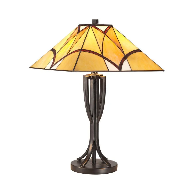 Glass Floor Lamp with Frosted Shades for Soft Diffused LightOaks Portia Tiffany Table Lamp