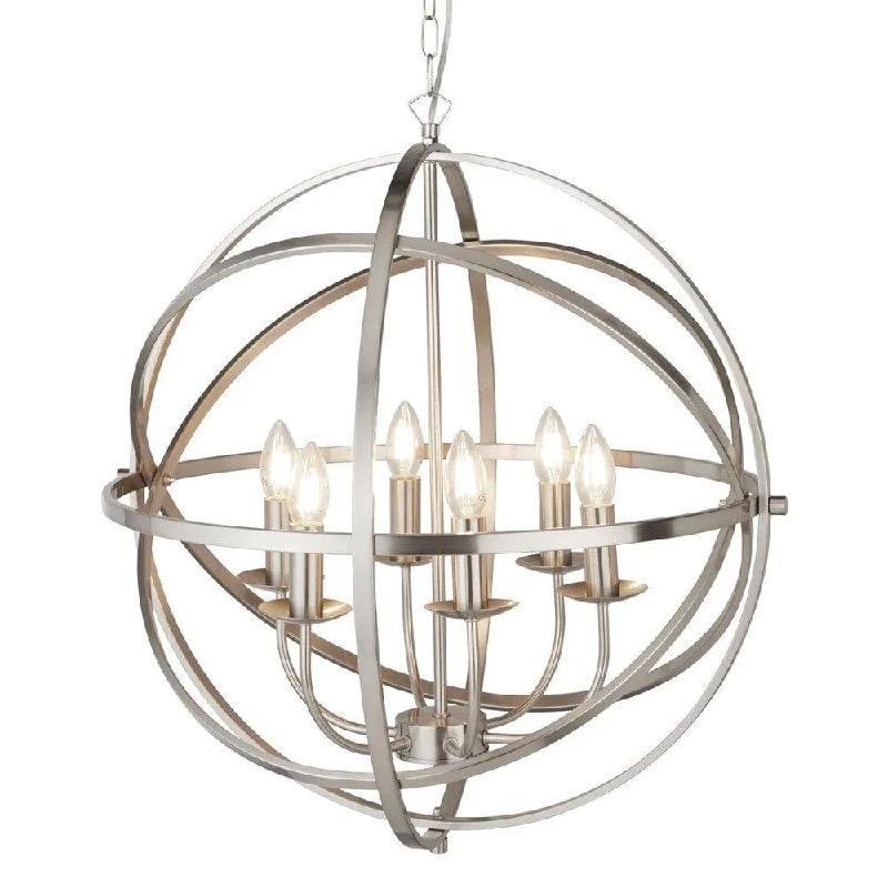 Modern Minimalist Floor Lamp for Contemporary Living RoomsOrbit 6 Light Cage Frame Orb Silver Pendant Searchlight Modern Minimalist Floor Lamp for Contemporary Living RoomsOrbit 6 Light Cage Frame Orb Silver Pendant Searchlight