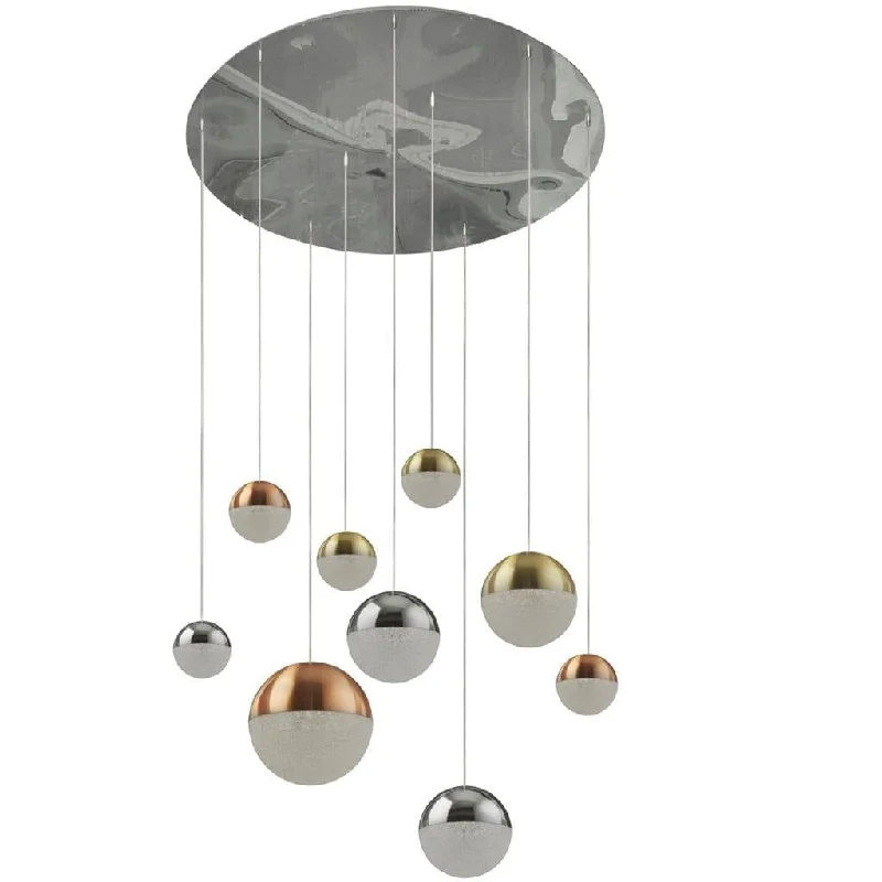 Dimmable Floor Lamp for Adjustable Lighting AmbiancePlanets 9 Light Multi-Drop LED Pendant - Chrome/Copper/Brass