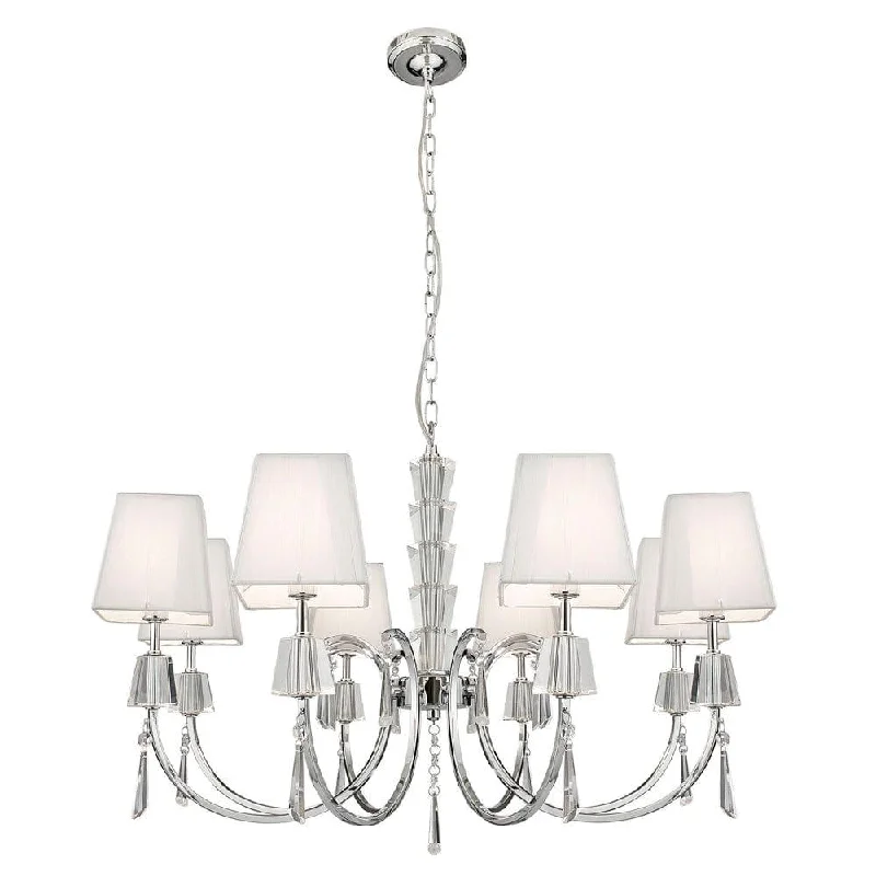 Dimmable Floor Lamp for Adjustable Lighting AmbiancePortico Chrome & Crystal 8 Light Pendant - White Shades Dimmable Floor Lamp for Adjustable Lighting AmbiancePortico Chrome & Crystal 8 Light Pendant - White Shades