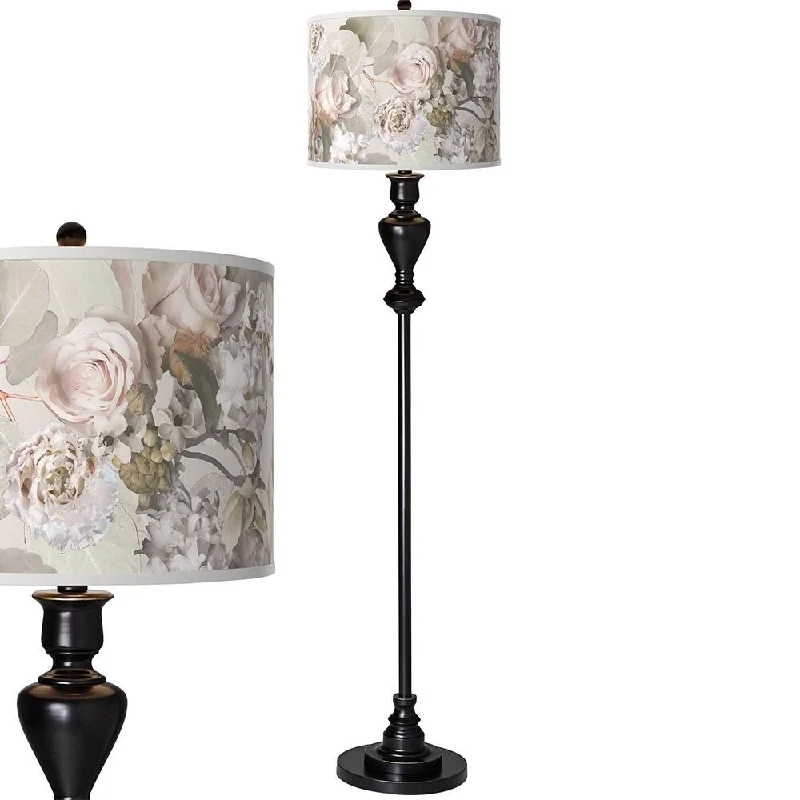 Glass Floor Lamp with Frosted Shades for Soft Diffused LightRosy Blossoms Black Bronze Floor Lamp - 13" x 58" Glass Floor Lamp with Frosted Shades for Soft Diffused LightRosy Blossoms Black Bronze Floor Lamp - 13" x 58"
