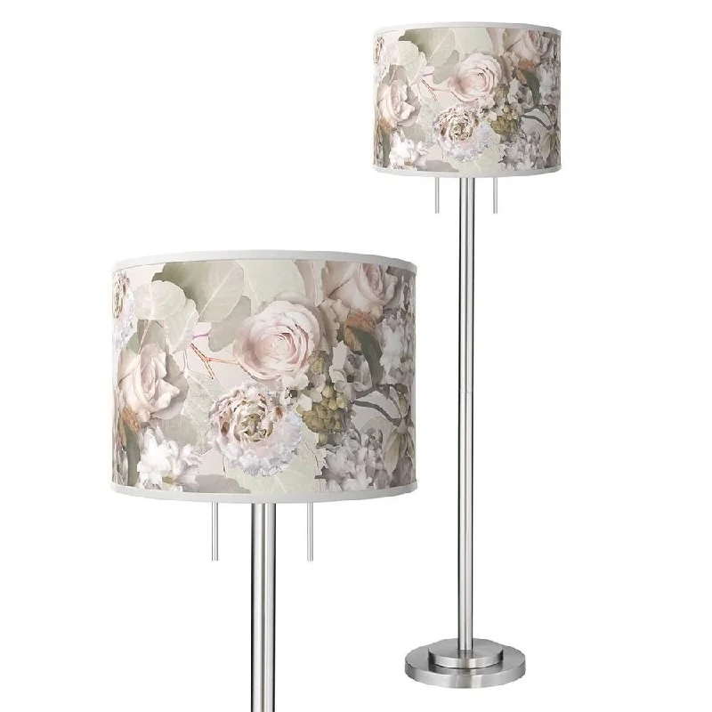 Fabric Floor Lamp with a Linen Shade for a Relaxed AestheticRosy Blossoms Brushed Nickel Garth Floor Lamp - 18" x 62"