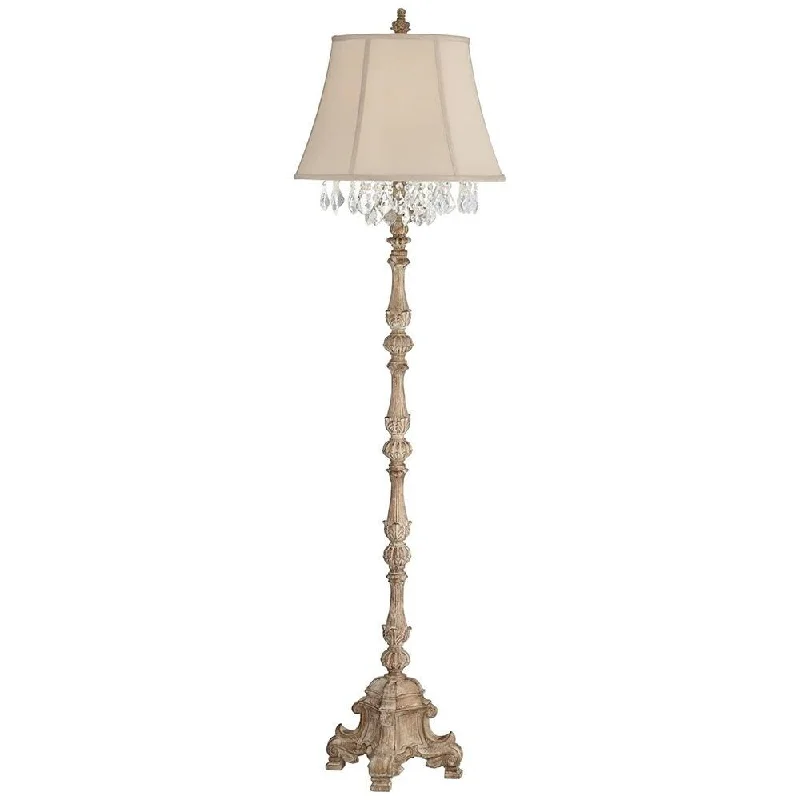 Marble Base Floor Lamp for a Touch of LuxuryRustic Floor Lamp 63 1/2" Tall Distressed Faux Wood Crystal - 17" x 63"
