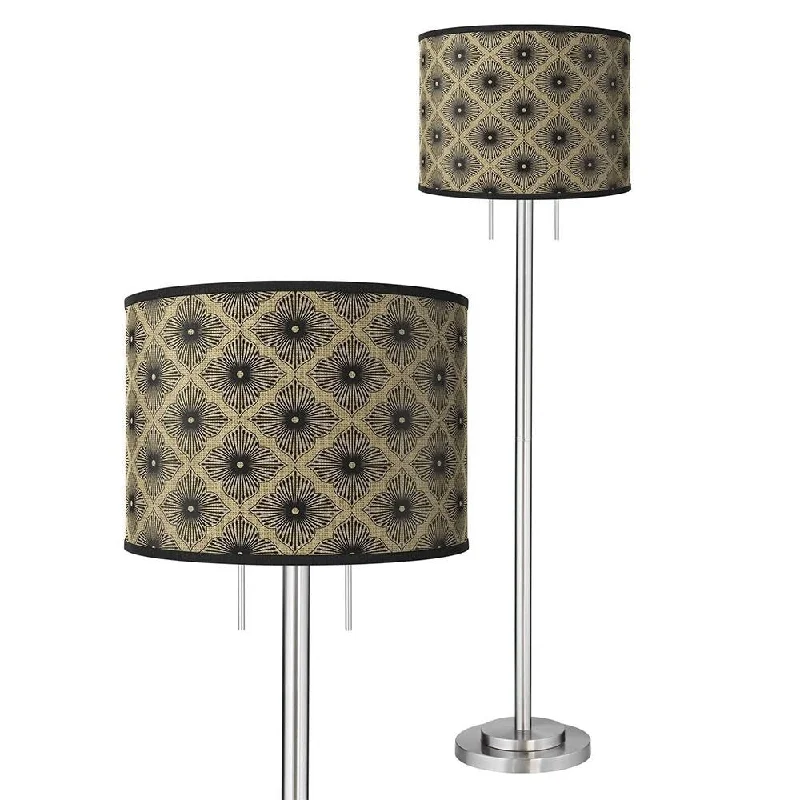 Smart Floor Lamp with Voice Control and Bluetooth ConnectivityRustic Flora Shade with Brushed Nickel Garth Floor Lamp - 18" x 62" Smart Floor Lamp with Voice Control and Bluetooth ConnectivityRustic Flora Shade with Brushed Nickel Garth Floor Lamp - 18" x 62"