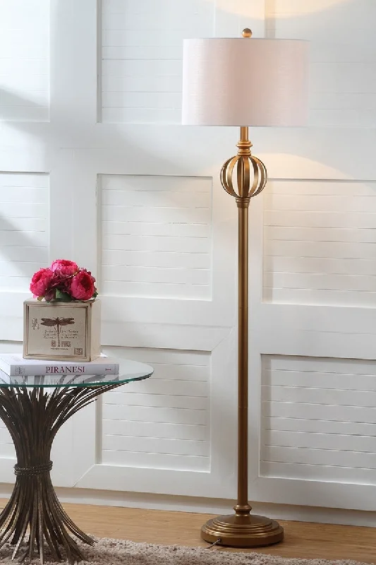 Wood Floor Lamp with Natural Grain for a Warm and Organic FeelSafavieh Garden 61.5-Inch H Sphere Floor Lamp - Gold