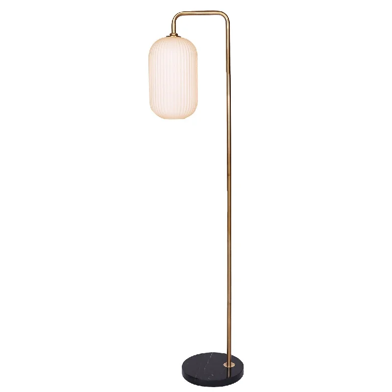 Smart Floor Lamp with Voice Control and Bluetooth ConnectivitySarantino Metal Floor Lamp With Opal Glass Shade