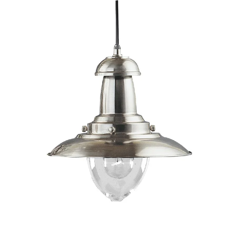 Rustic Farmhouse Style Floor Lamp for Cozy BedroomsSearchlight Fisherman Ceiling Pendant - Satin Silver
