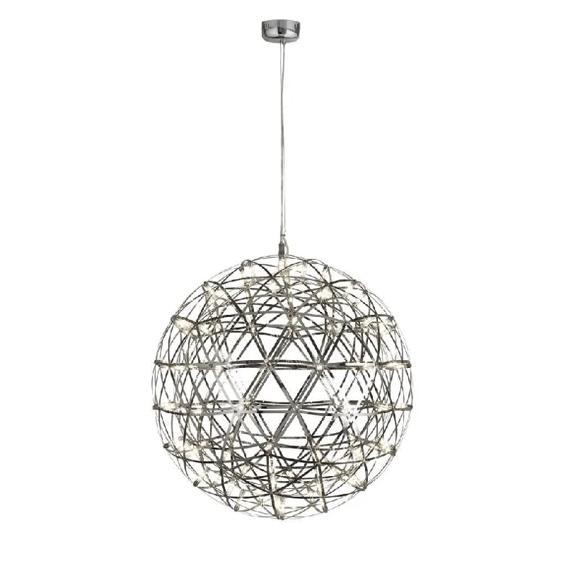 Bohemian Inspired Floor Lamp for Eclectic Home DecorSearchlight Galaxy Chrome LED Metal Ball Pendant - 60cm