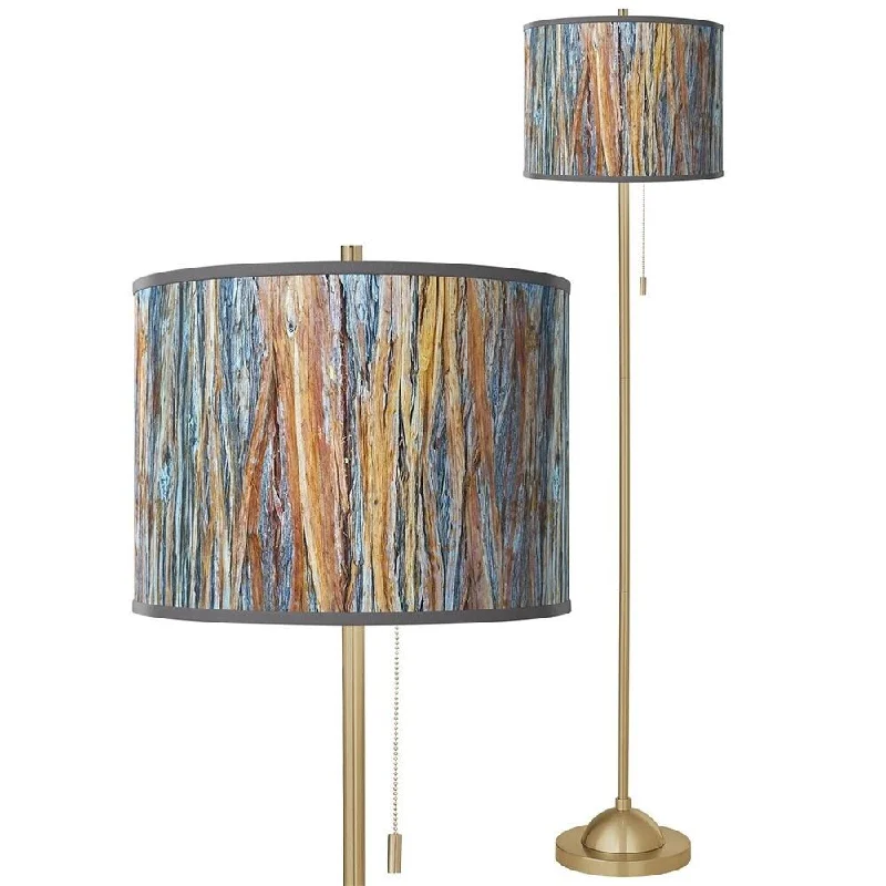 Rustic Farmhouse Style Floor Lamp for Cozy BedroomsStriking Bark Warm Gold Stick Floor Lamp - 13" x 62"