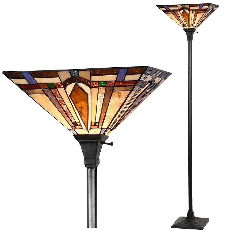 Dimmable Floor Lamp for Adjustable Lighting AmbianceTiffany Mission Style Torchiere Floor Lamps 69" Tall Pole Vintage - 12" x 69" Dimmable Floor Lamp for Adjustable Lighting AmbianceTiffany Mission Style Torchiere Floor Lamps 69" Tall Pole Vintage - 12" x 69"