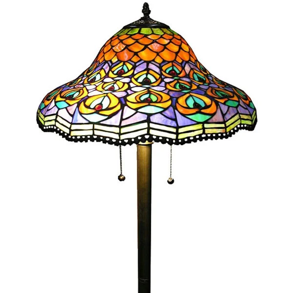 Way Switch Floor Lamp for Multiple Light Intensity LevelsTiffany-style Peacock Floor Lamp Way Switch Floor Lamp for Multiple Light Intensity LevelsTiffany-style Peacock Floor Lamp