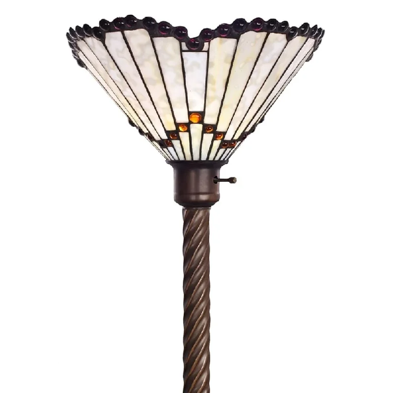 USB Charging Port Floor Lamp for Convenient Device ChargingTiffany-style White Jewel Torchiere USB Charging Port Floor Lamp for Convenient Device ChargingTiffany-style White Jewel Torchiere