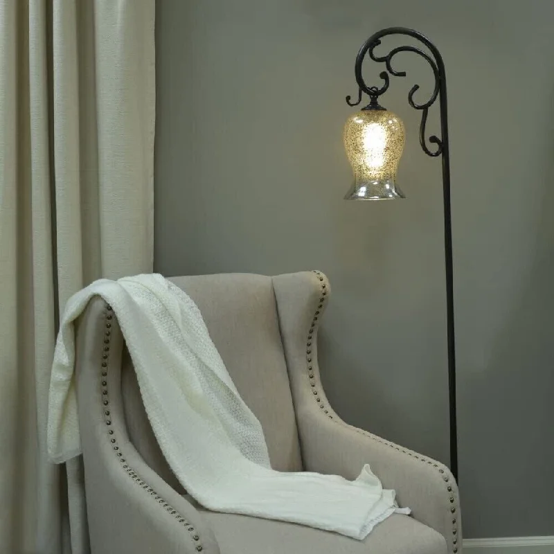Smart Floor Lamp with Voice Control and Bluetooth ConnectivityTraditional Floor Lamp Vintage Standing Reading Glass Shade Black - 1 Smart Floor Lamp with Voice Control and Bluetooth ConnectivityTraditional Floor Lamp Vintage Standing Reading Glass Shade Black - 1