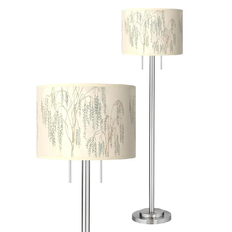 Modern Minimalist Floor Lamp for Contemporary Living RoomsWeeping Willow Brushed Nickel Garth Floor Lamp - 18" x 63" Modern Minimalist Floor Lamp for Contemporary Living RoomsWeeping Willow Brushed Nickel Garth Floor Lamp - 18" x 63"