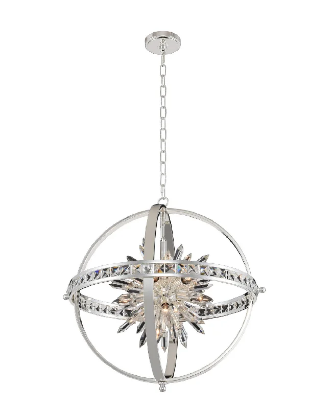 Industrial Style Ceiling Lights with Exposed Bulbs and Metal CagesTen Light Pendant