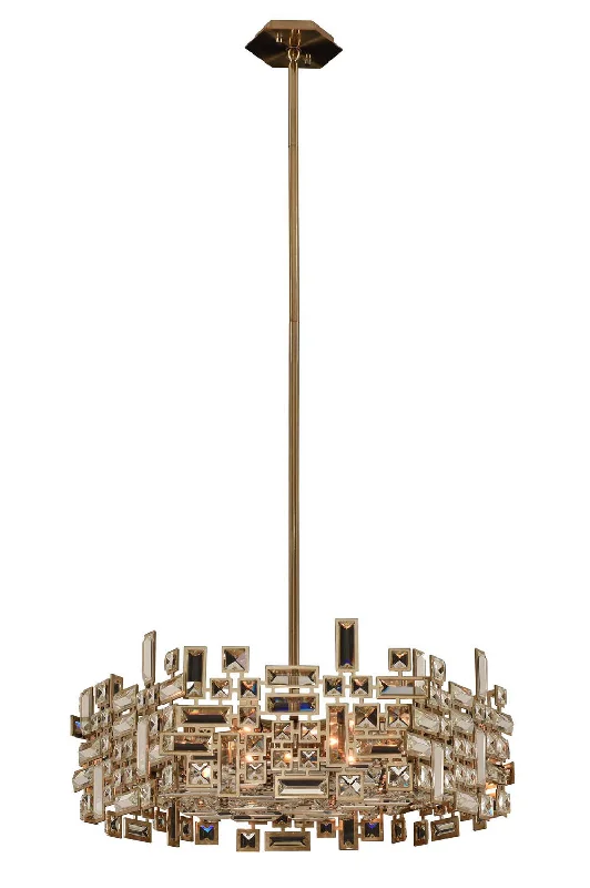 Gothic Ceiling Lights with Dark Metalwork and Pointed ArchesSix Light Pendant